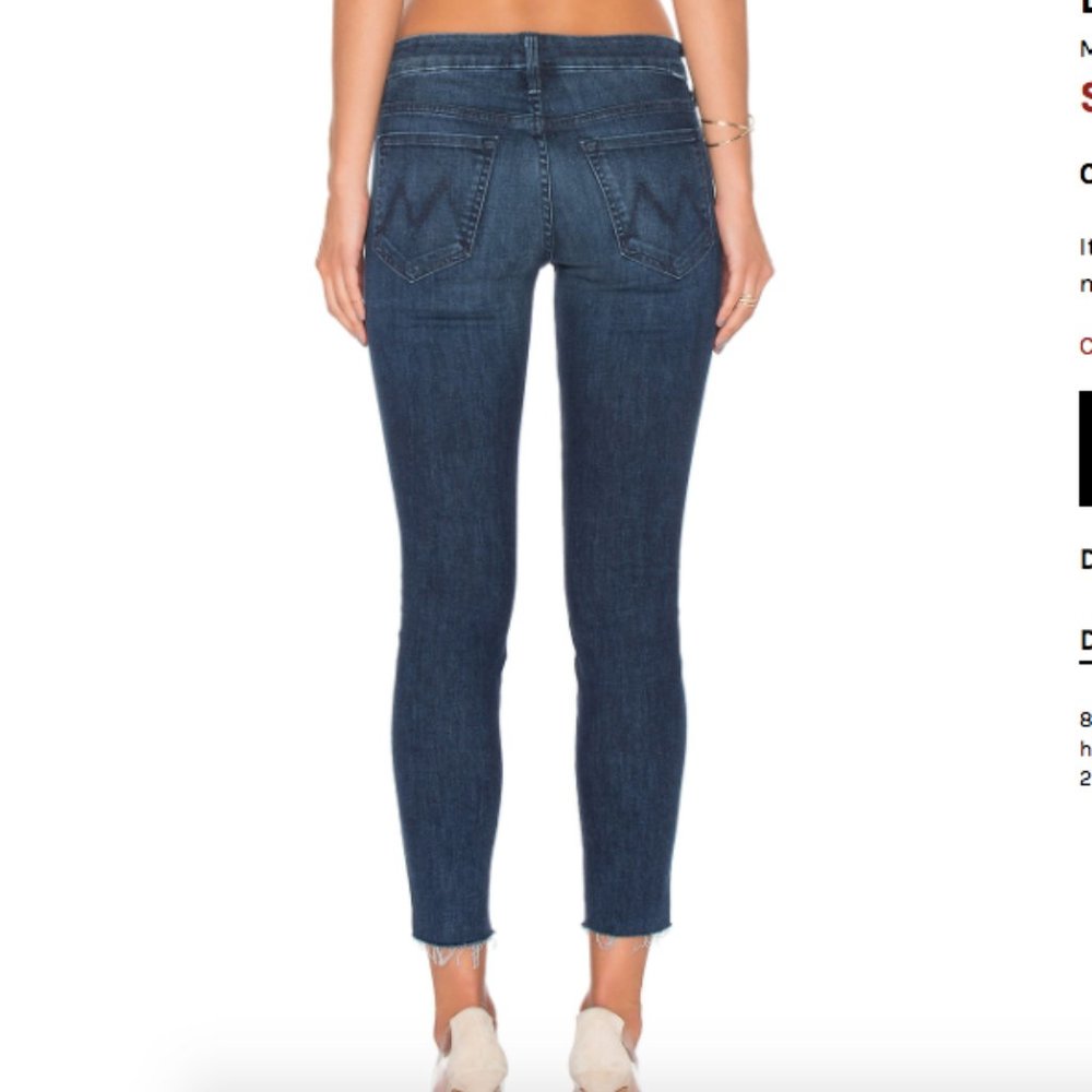 MOTHER Denim Jeans The Looker Ankle Fray